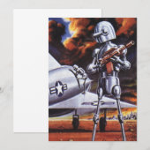 Ouderwetse Sciencefiction Militair Robot Soldaten (Voorkant / Achterkant)