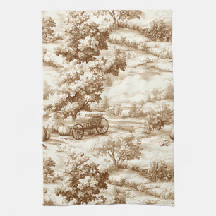 Ouderwetse Sepia Thanksgiving Pompoen Toile Patroo Theedoek