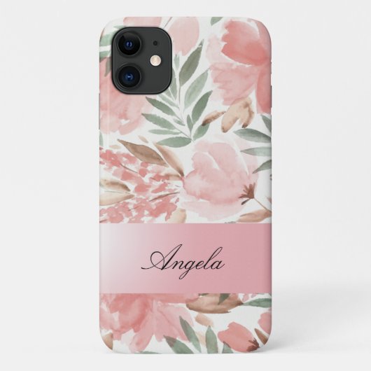 Ouderwetse Shabby Chic Aquarel Bloemen Case-Mate iPhone Case (Achterkant)