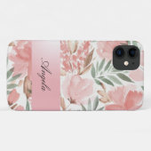 Ouderwetse Shabby Chic Aquarel Bloemen Case-Mate iPhone Case (Achterkant (horizontaal))