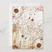 Ouderwetse Shabby Chic Bloemen Afstudeer Uitnodigi Kaart (Achterkant)