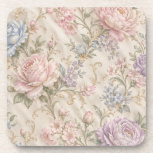 Ouderwetse Shabby Chic Roze Pioen Roos Bloemmotief Bier Onderzetter