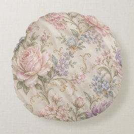 Ouderwetse Shabby Chic Roze Pioen Roos Bloemmotief Rond Kussen