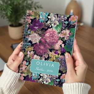 Ouderwetse Shabby Chic Roze Rozen Patroon Notitieboek