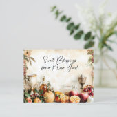 Ouderwetse Shana Tova U'Metuka! aanpasbaar Briefkaart (Staand voorkant)