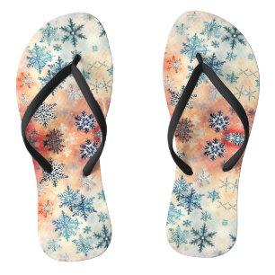Ouderwetse Sneeuwvlokken Patroon - Slippers Teenslippers