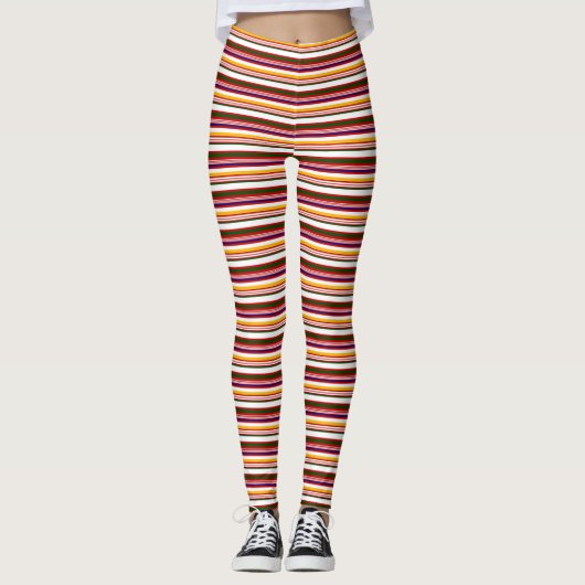 Ouderwetse Snoepjes strepen Leggings (Voorkant)