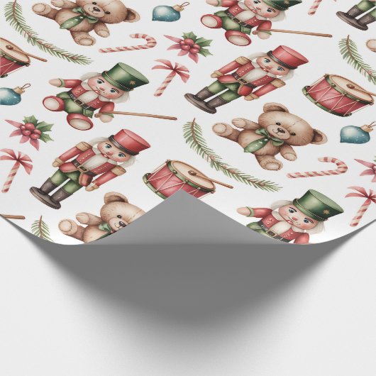 Ouderwetse Speelgoed-kerstwinkel Cadeaupapier (Hoek)