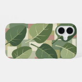 Ouderwetse spinaziebladpatroon iPhone 16 hoesje (Achterkant horizontaal)