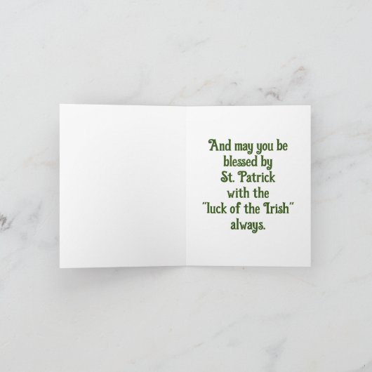 Ouderwetse St.Patrick's Dag Vakantiegroetkaart Feestdagen Kaart (Binnen)
