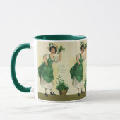 Ouderwetse St. Patrick's Day Ierse Meisje met Klav Mok (Links)