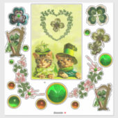 OUDERWETSE ST. PATRICK'S DAY KATTEN, SHAMROCK HART STICKER (Vel)