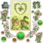 OUDERWETSE ST. PATRICK'S DAY KATTEN, SHAMROCK HART STICKER (Voorkant)