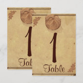 Ouderwetse stenen schuur elegante trouwtafel numme kaart (Voorkant / Achterkant)
