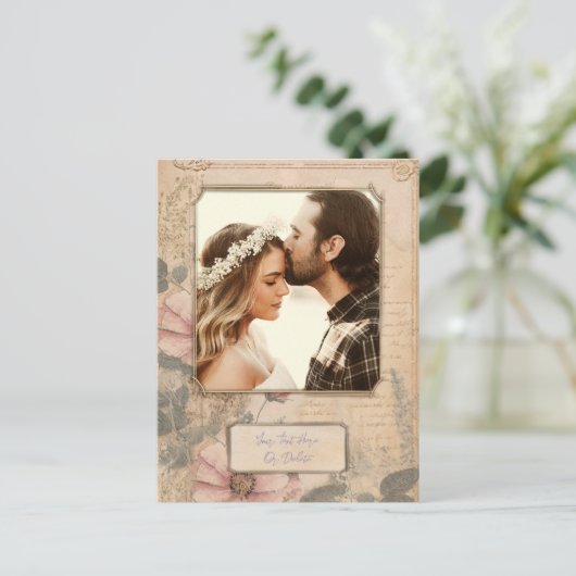 Ouderwetse  stijl eigen fotosjabloon briefkaart (Staand voorkant)