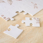 Ouderwetse Stof Roze Roos Bloemmotief Legpuzzel (Zijkant)
