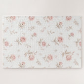 Ouderwetse Stof Roze Roos Bloemmotief Legpuzzel (Horizontaal)