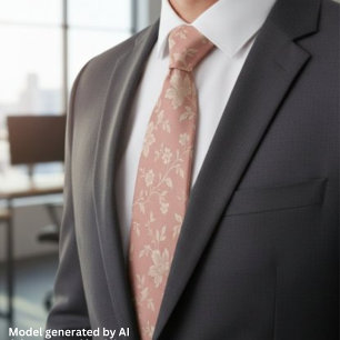 Ouderwetse Stof Roze Roze Bloemen Elegant Romantis Stropdas