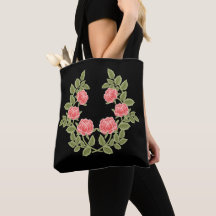 Ouderwetse Stof Roze Rozen Bloempatroon - Romantis