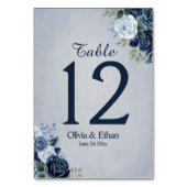 Ouderwetse Stofblauwe Bloemen Kaart (Achterkant)