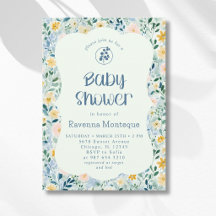 Ouderwetse Stofblauwe Bloesem Babyborrel