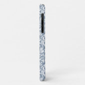 Ouderwetse stoffige blauwe en witte bloemdamastpat Case-Mate iPhone case (Achterkant/links)