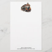 Ouderwetse stoomtrein retro kerst briefpapier (Voorkant)