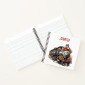 Ouderwetse stoomtrein retro kerst notitieboek (Binnen)