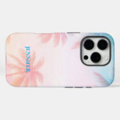 Ouderwetse strand zonsondergang palmbomen pastel Case-Mate iPhone case (Achterkant (horizontaal))