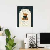 Ouderwetse teddybeer-babyshower-welkom poster (Thuiskantoor)