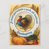 Ouderwetse Thanksgiving Briefkaart (Voorkant)