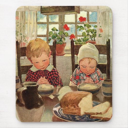 Ouderwetse Thanksgiving, dankbare kinderen Muismat (Voorkant)