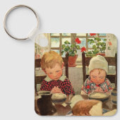 Ouderwetse Thanksgiving, dankbare kinderen Sleutelhanger (Voorkant)
