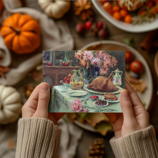 Ouderwetse Thanksgiving Day kalkoen diner Kaart