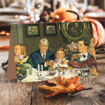 Ouderwetse Thanksgiving-dinnerfamilie