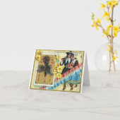 Ouderwetse Thanksgiving-groet Kaart (Gele Bloem)