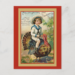 Ouderwetse Thanksgiving-groeten Feestdagenkaart