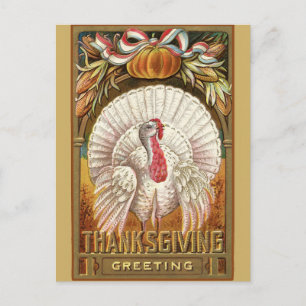 Ouderwetse Thanksgiving-groeten Kalkoen Briefkaart