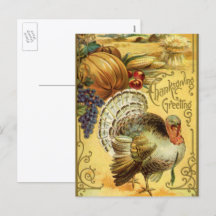 Ouderwetse Thanksgiving-groeten met kalkoen