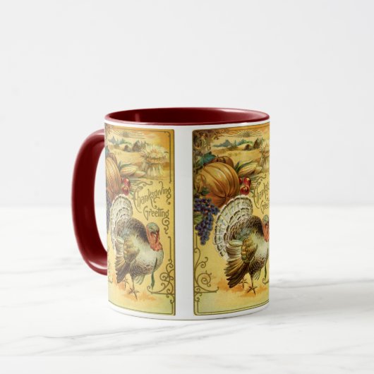 Ouderwetse Thanksgiving-groeten met kalkoen Mok (Voorkant links)