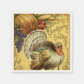 Ouderwetse Thanksgiving-groeten met kalkoen Servet (Voorkant)
