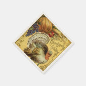 Ouderwetse Thanksgiving-groeten met kalkoen Servet (Hoek)