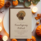 Ouderwetse Thanksgiving-potluck met kalkoen Kaart
