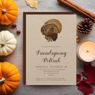 Ouderwetse Thanksgiving-potluck met kalkoen Kaart