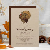 Ouderwetse Thanksgiving-potluck met kalkoen Kaart