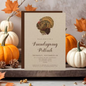 Ouderwetse Thanksgiving-potluck met kalkoen Kaart