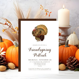 Ouderwetse Thanksgiving-potluck met kalkoen Kaart
