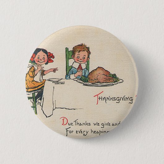ouderwetse Thanksgiving Ronde Button 5,7 Cm (Voorkant)