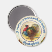 Ouderwetse Thanksgiving ronde magneet (Voorkant / Achterkant)