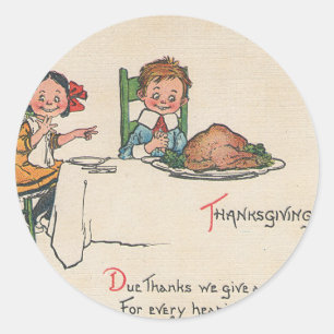 ouderwetse Thanksgiving Ronde Sticker